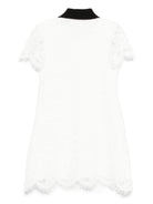 Abito in pizzo per bambina Self - Portrait bianco con colletto a contrasto - Rubino Kids