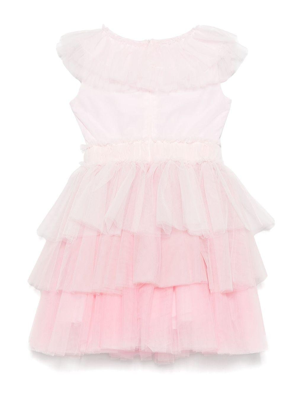 Abito in tulle per bambina Monnalisa rosa con rete in tulle - Rubino Kids
