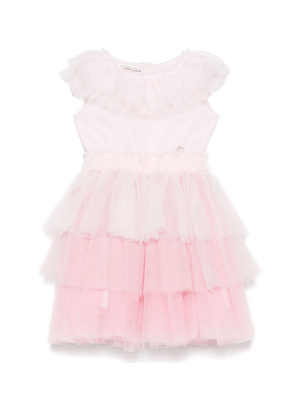 Abito in tulle per bambina Monnalisa rosa con rete in tulle