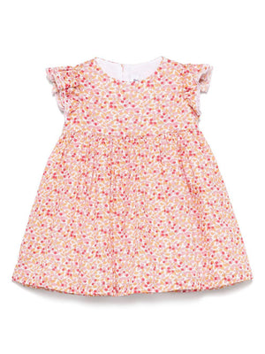 Liberty dress for newborns with pink Owl and matching shorts