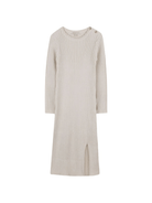 Abito lungo per bambina Michael Kors Kids beige a coste e maniche lunghe - Rubino Kids