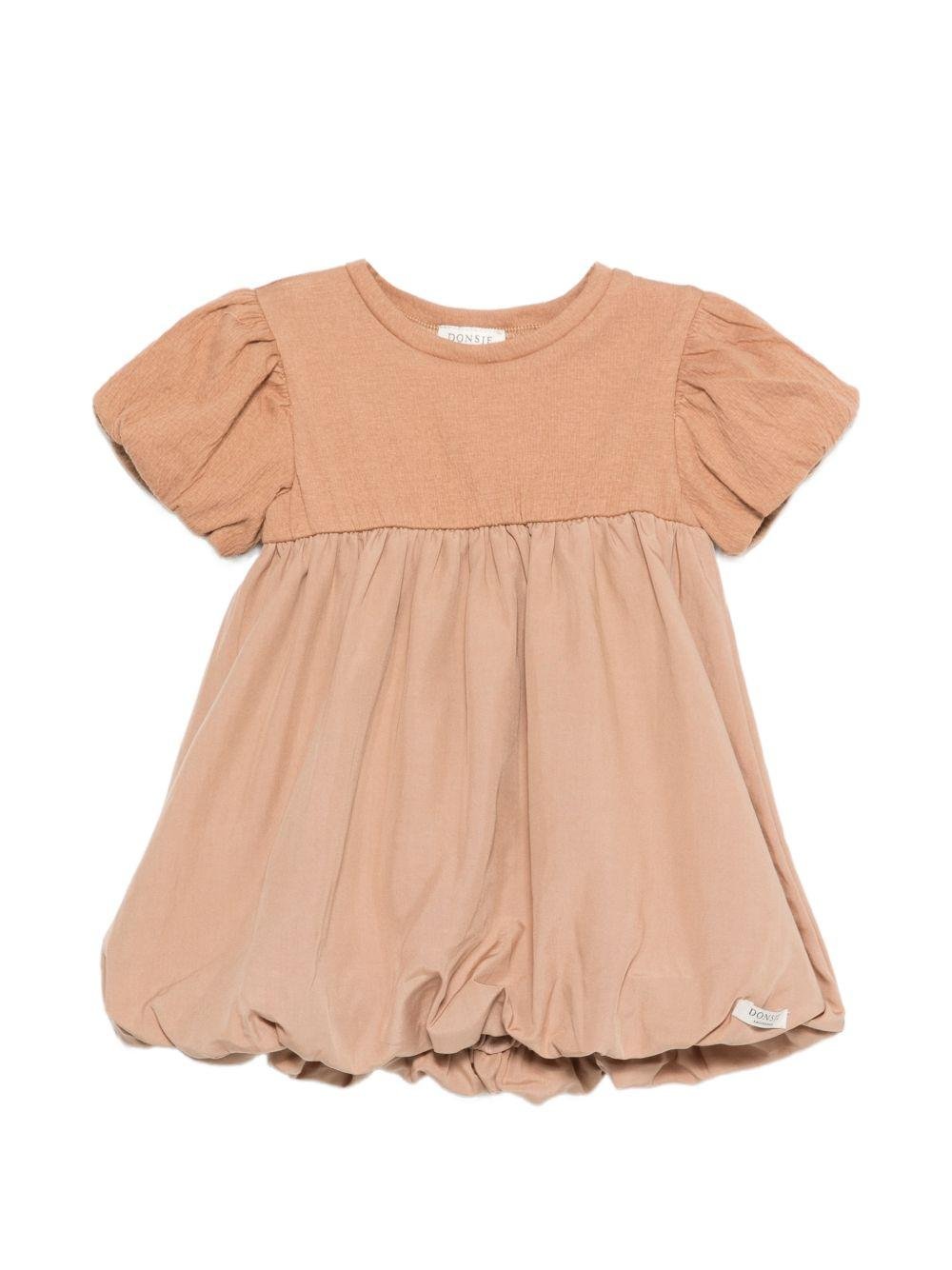 Abito Mallia per neonata Donsje marrone con maniche a palloncino - Rubino Kids