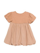 Abito Mallia per neonata Donsje marrone con maniche a palloncino - Rubino Kids