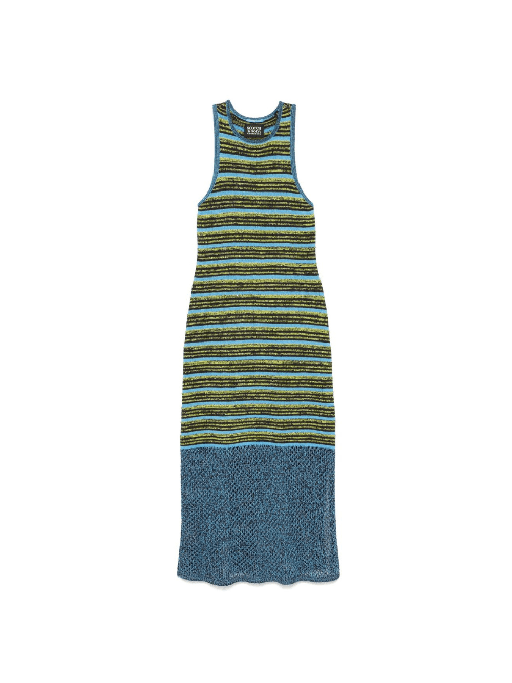 Abito midi per donna Scotch & Soda blu in maglia con motivo a righe orizzontali - Rubino Kids