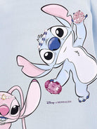Abito modello felpa Disney x Monnalisa azzurro con stampa grafica Stitch - Rubino Kids