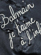 Abito modello T-shirt per bambina Balmain Kids nero in raso - Rubino Kids