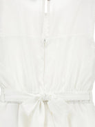 Abito modello tuta per bambina Monnalisa bianca con ruches e cintura - Rubino Kids