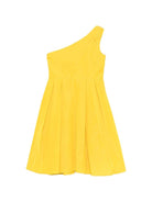 Abito monospalla per bambina Elisabetta Franchi La Mia Bambina giallo plissettato - Rubino Kids