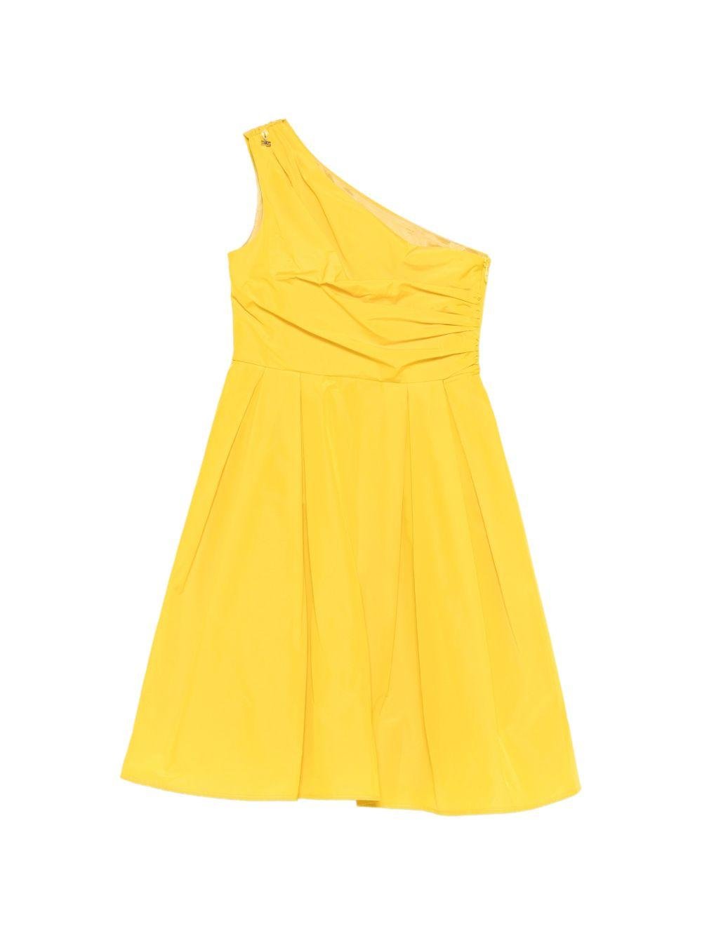 Abito monospalla per bambina Elisabetta Franchi La Mia Bambina giallo plissettato - Rubino Kids