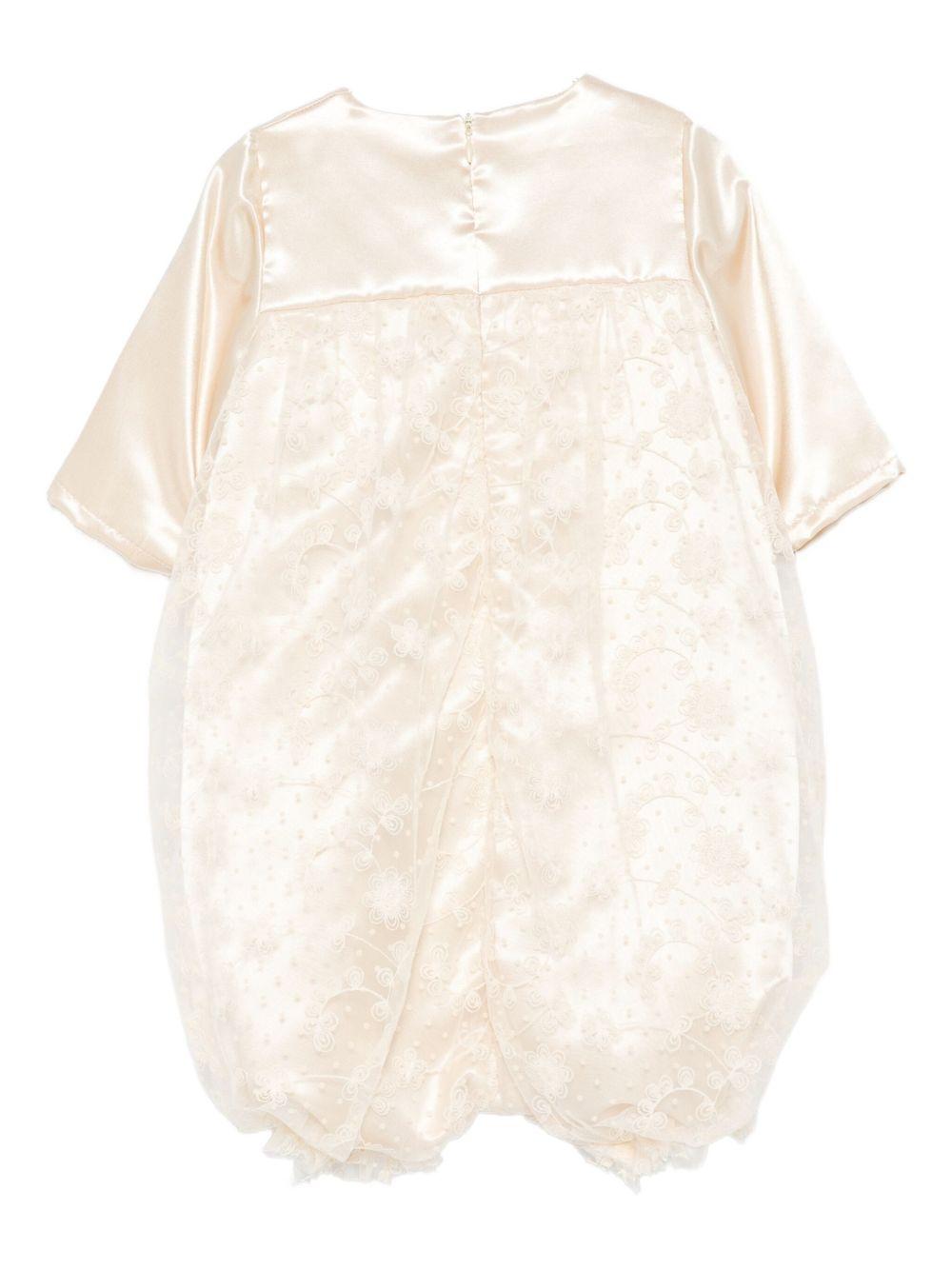 Abito per bambina A'lapage écru con dettaglio fiocco sul davanti - Rubino Kids