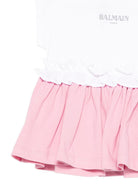 Abito per bambina Balmain kids bianco a girocollo - Rubino Kids