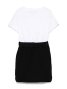 Abito per bambina Balmain Kids bianco e nero con due tasche laterali - Rubino Kids