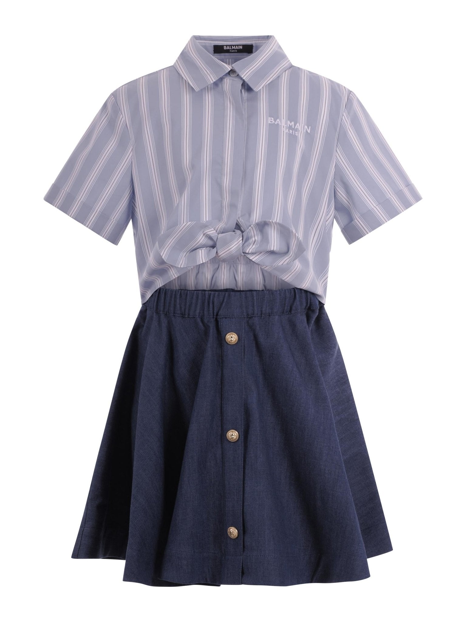 Abito per bambina Balmain Kids multicolor con logo sul davanti - Rubino Kids