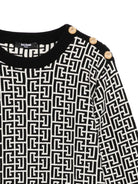 Abito per bambina Balmain Kids multicolore con motivo monogramma - Rubino Kids