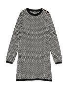 Abito per bambina Balmain Kids multicolore con motivo monogramma - Rubino Kids