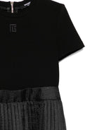 Abito per bambina Balmain Kids nero con logo ricamato - Rubino Kids