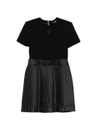 Abito per bambina Balmain Kids nero con logo ricamato - Rubino Kids