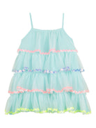 Abito per bambina Billieblush azzurro con design a balze - Rubino Kids