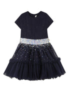 Abito per bambina Billieblush blu in tulle con paillettes - Rubino Kids