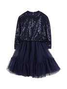 Abito per bambina Billieblush blu in tulle con paillettes - Rubino Kids