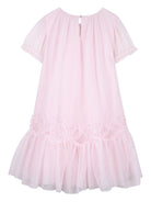 Abito per bambina Billieblush rosa con paillettes e ruches - Rubino Kids