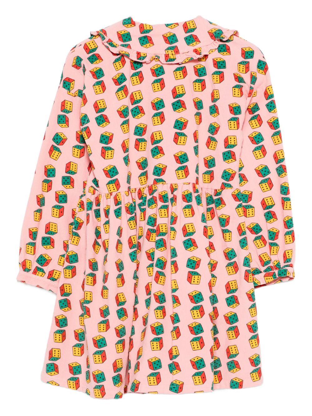 Abito per bambina Bobo Choses rosa con stampa a dadi - Rubino Kids