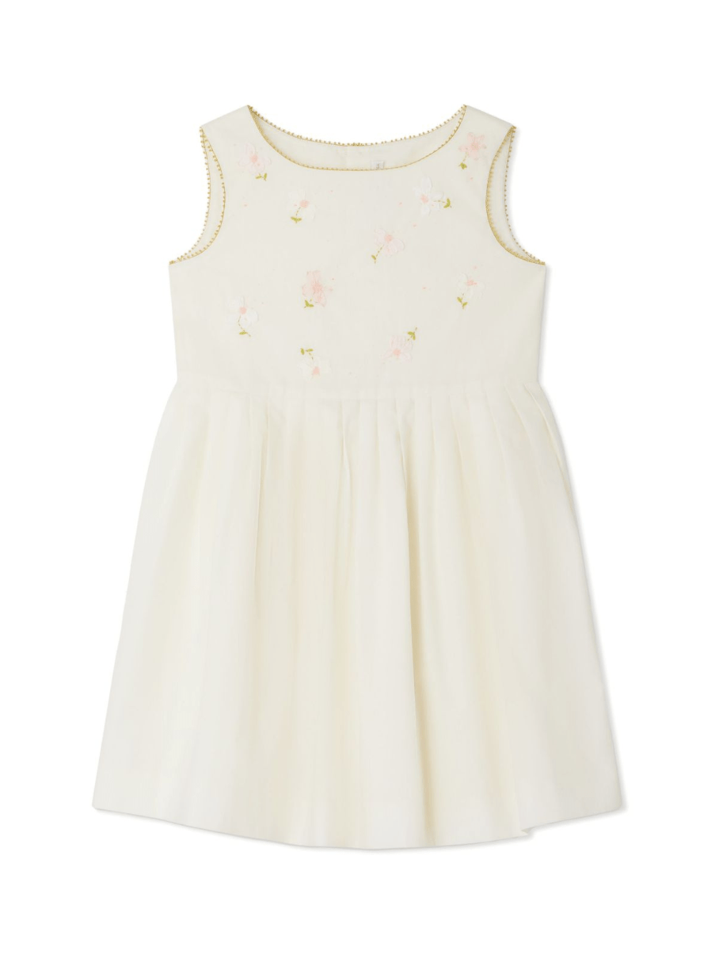 Abito per bambina Bonpoint Alina bianco con ricamo a fiori - Rubino Kids