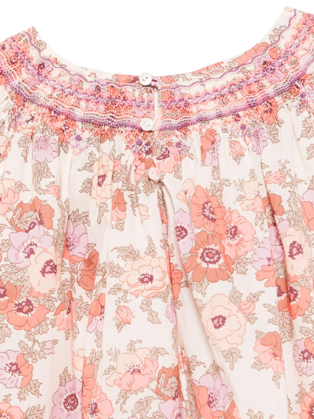 Abito per bambina Bonpoint arlene rosa con stampa con fiori all - over - Rubino Kids
