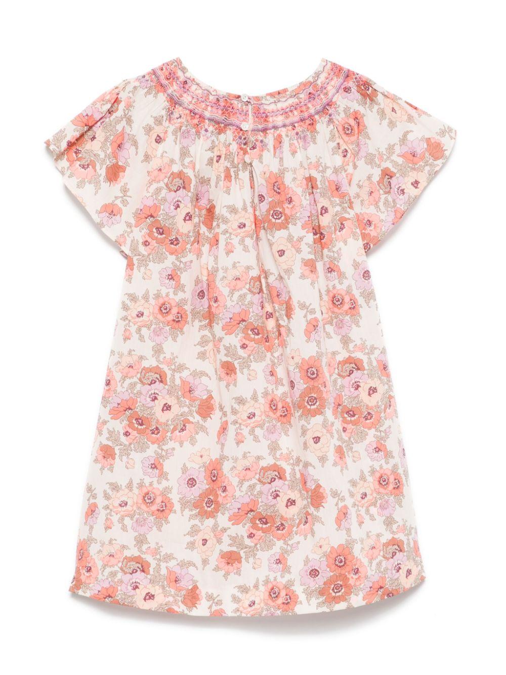Abito per bambina Bonpoint arlene rosa con stampa con fiori all - over - Rubino Kids