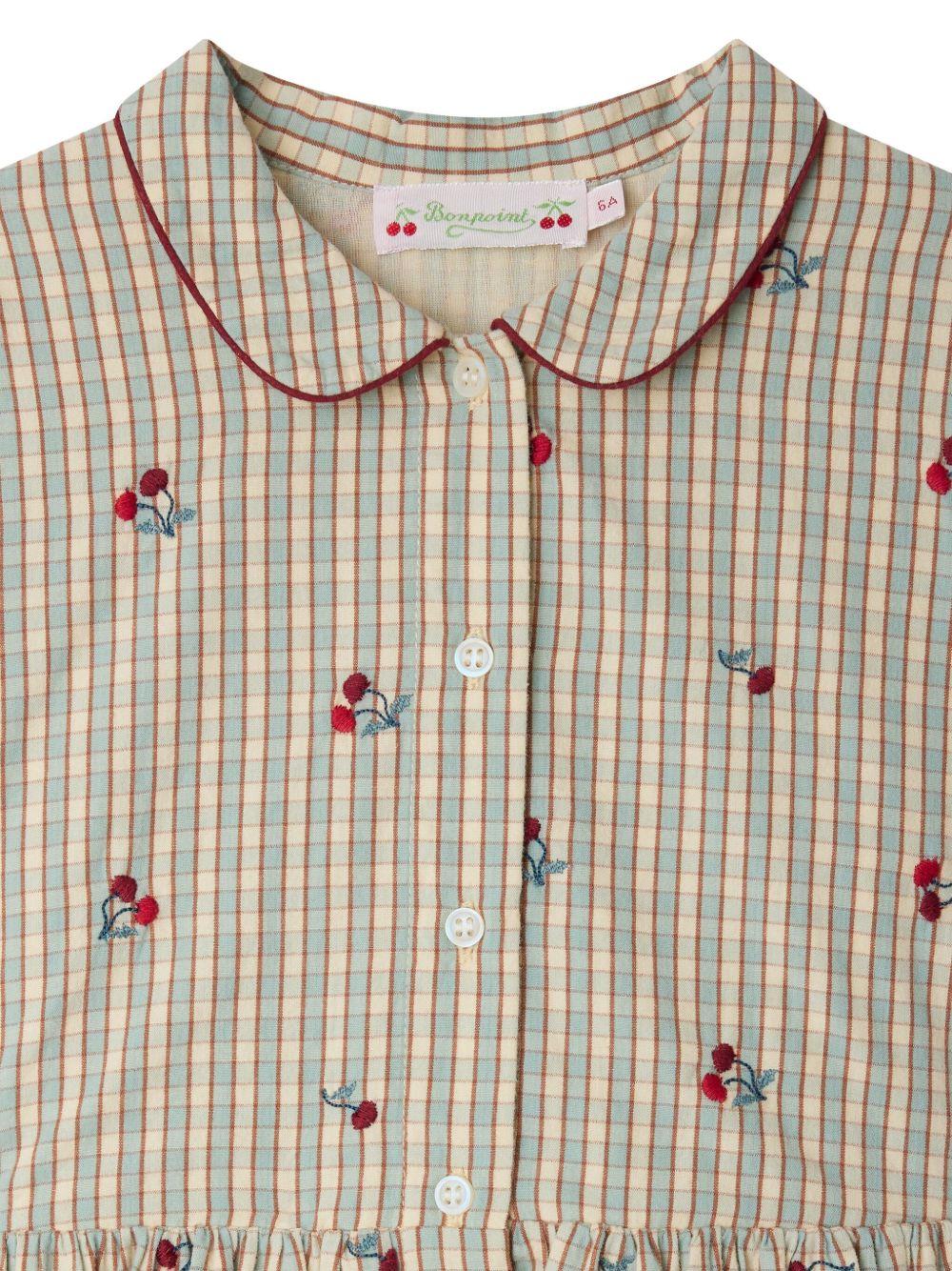 Abito per bambina Bonpoint beige con ricamo ciliegie - Rubino Kids