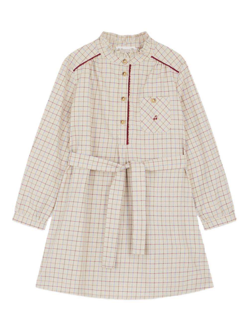 Abito per bambina Bonpoint beige con ruches - Rubino Kids