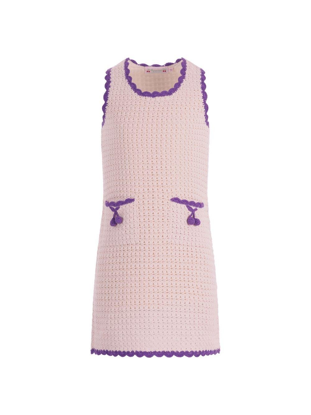 Abito per bambina Bonpoint bianco con lavorazione a uncinetto - Rubino Kids