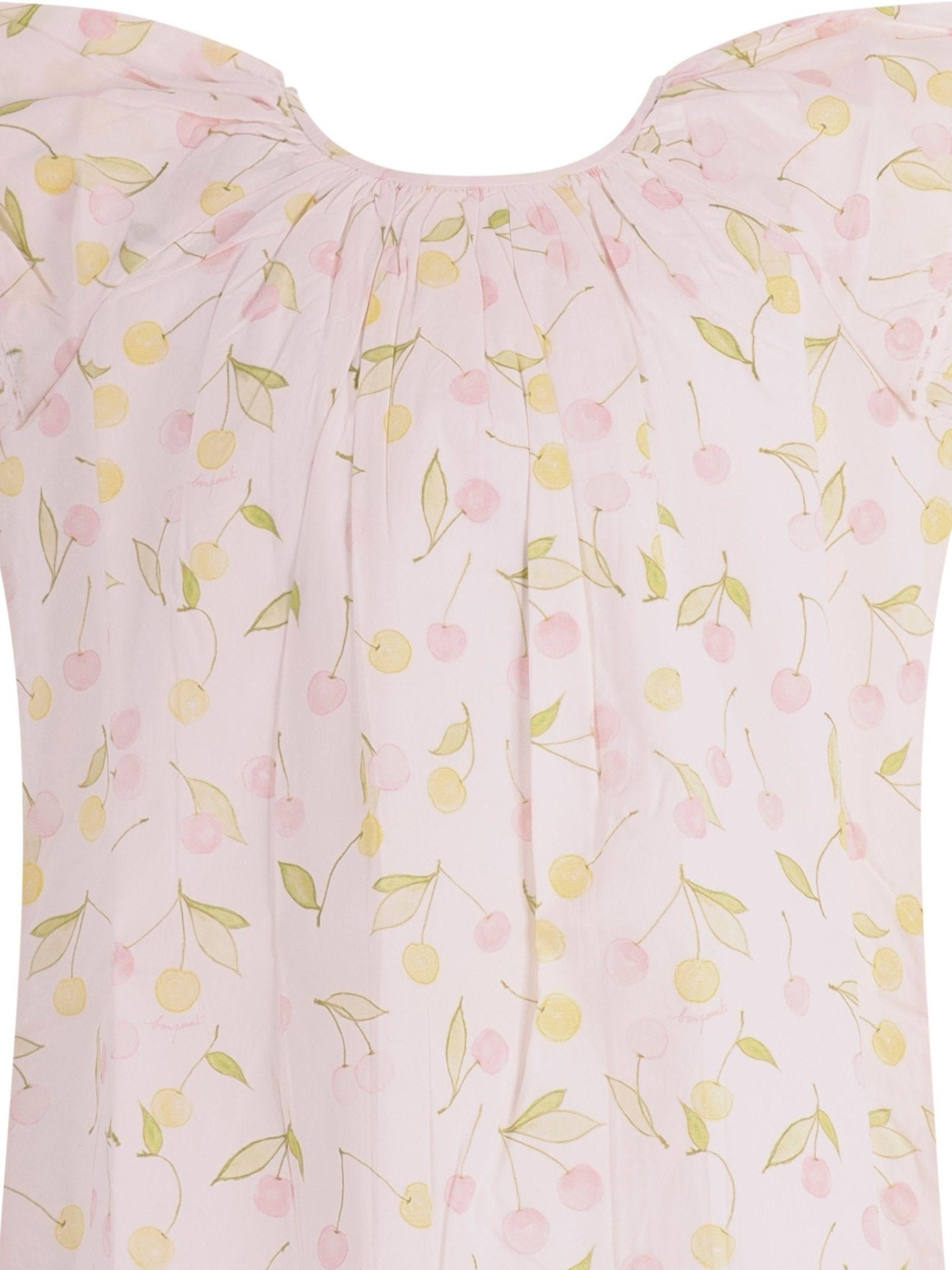 Abito per bambina Bonpoint bianco con stampa ciliegie all - over - Rubino Kids