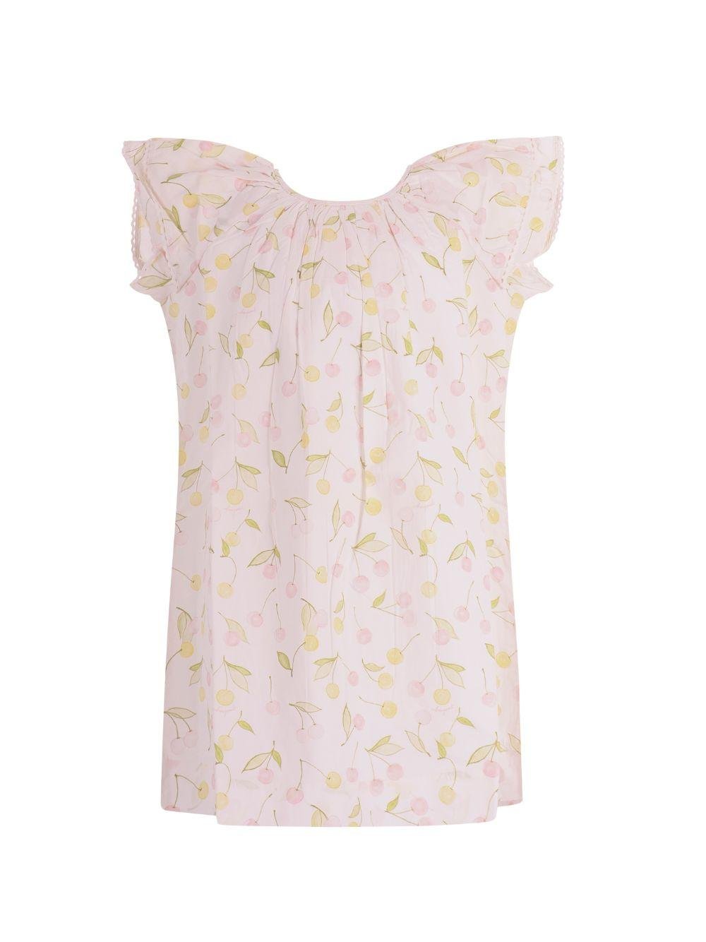 Abito per bambina Bonpoint bianco con stampa ciliegie all - over - Rubino Kids