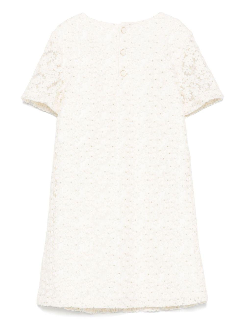 Abito per bambina Bonpoint Emanuela bianco con ricamo a fiori - Rubino Kids