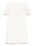 Abito per bambina Bonpoint Emanuela bianco con ricamo a fiori - Rubino Kids