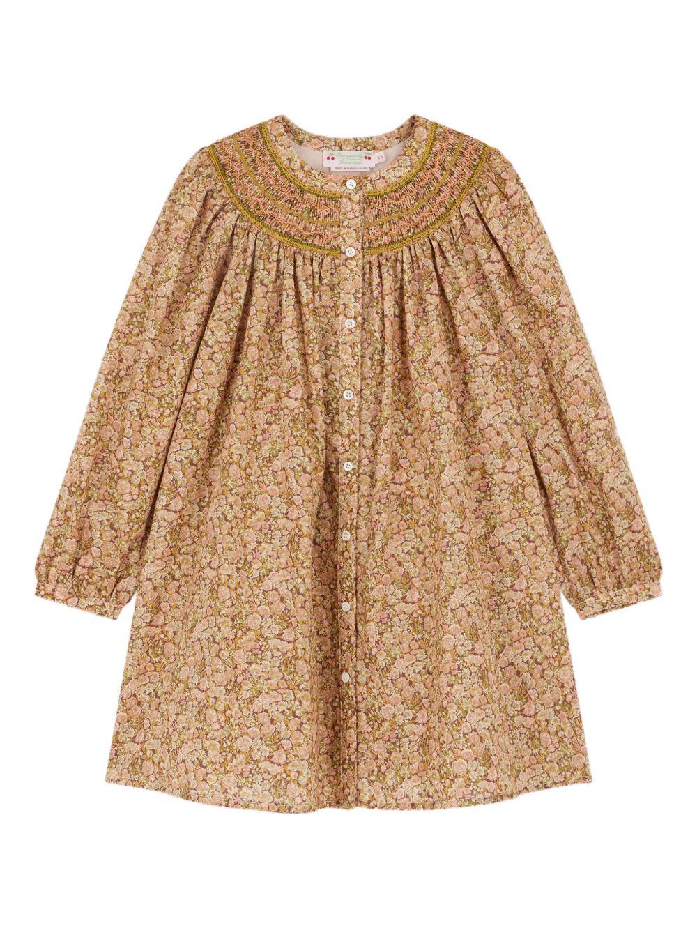 Abito per bambina Bonpoint giallo con stampa a fiori - Rubino Kids