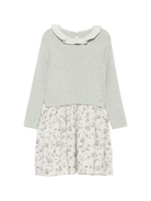 Abito per bambina Bonpoint grigio a coste con stampa floreale - Rubino Kids