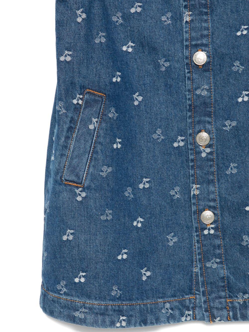 Abito per bambina Bonpoint in denim con stampa ciliegia - Rubino Kids