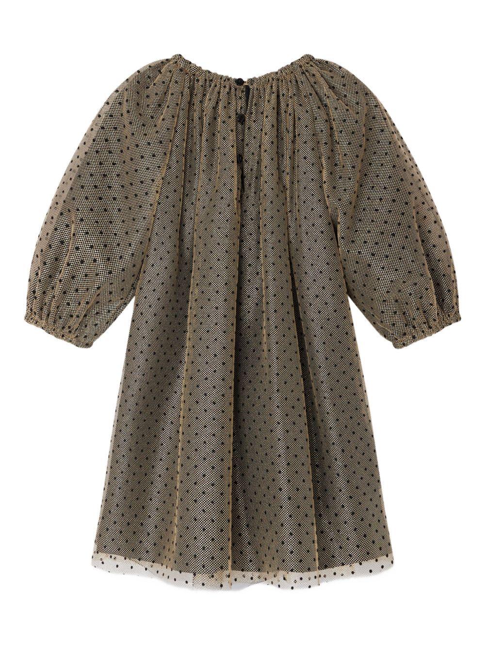 Abito per bambina Bonpoint marrone con motivo a pois - Rubino Kids