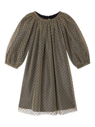 Abito per bambina Bonpoint marrone con motivo a pois - Rubino Kids