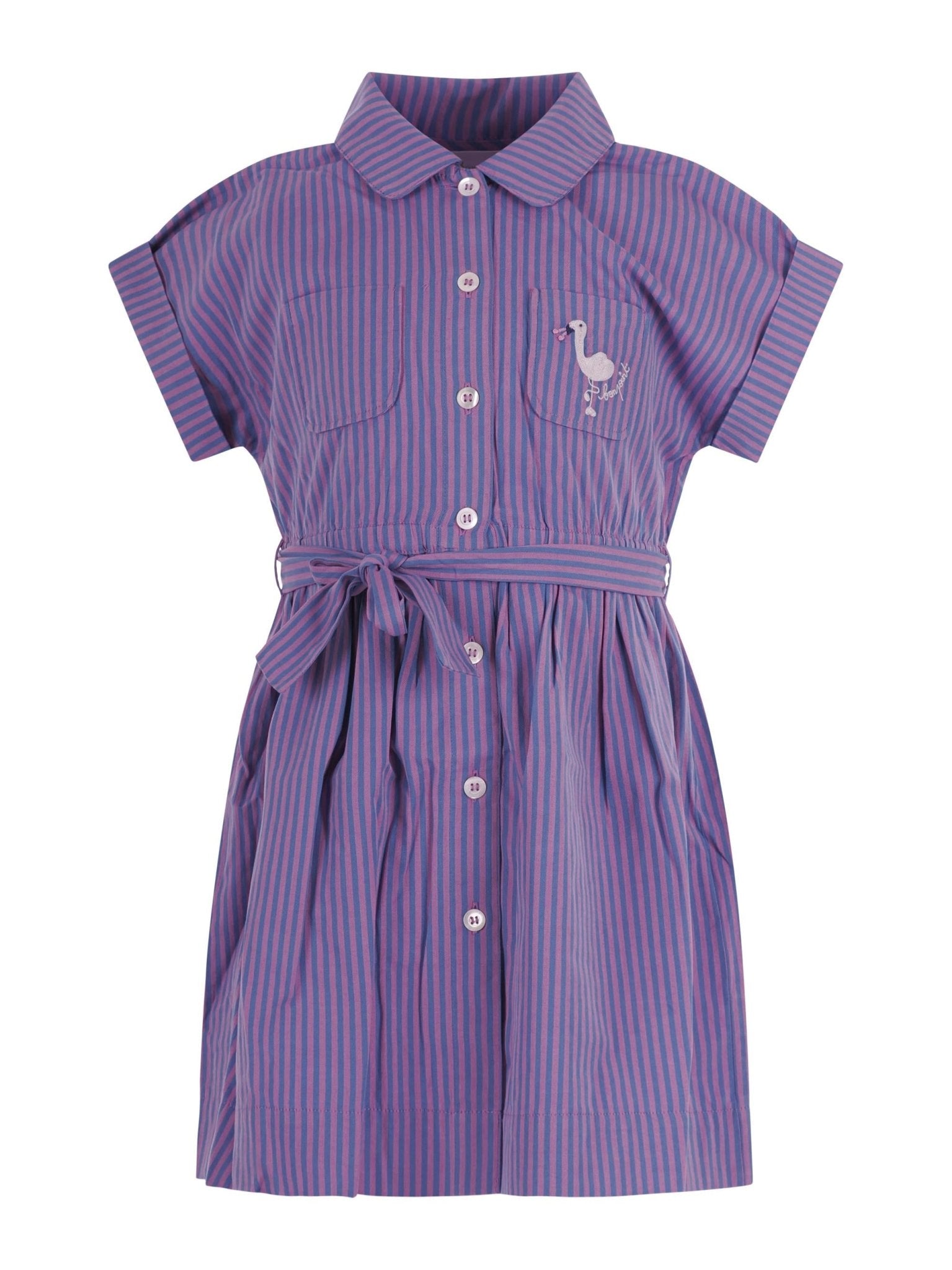 Abito per bambina Bonpoint viola con motivo a righe - Rubino Kids