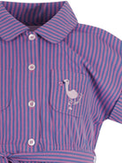 Abito per bambina Bonpoint viola con motivo a righe - Rubino Kids