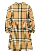Abito per bambina Burberry Kids beige con motivo a quadri - Rubino Kids