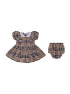 Abito per bambina Burberry Kids beige con motivo a quadri - Rubino Kids