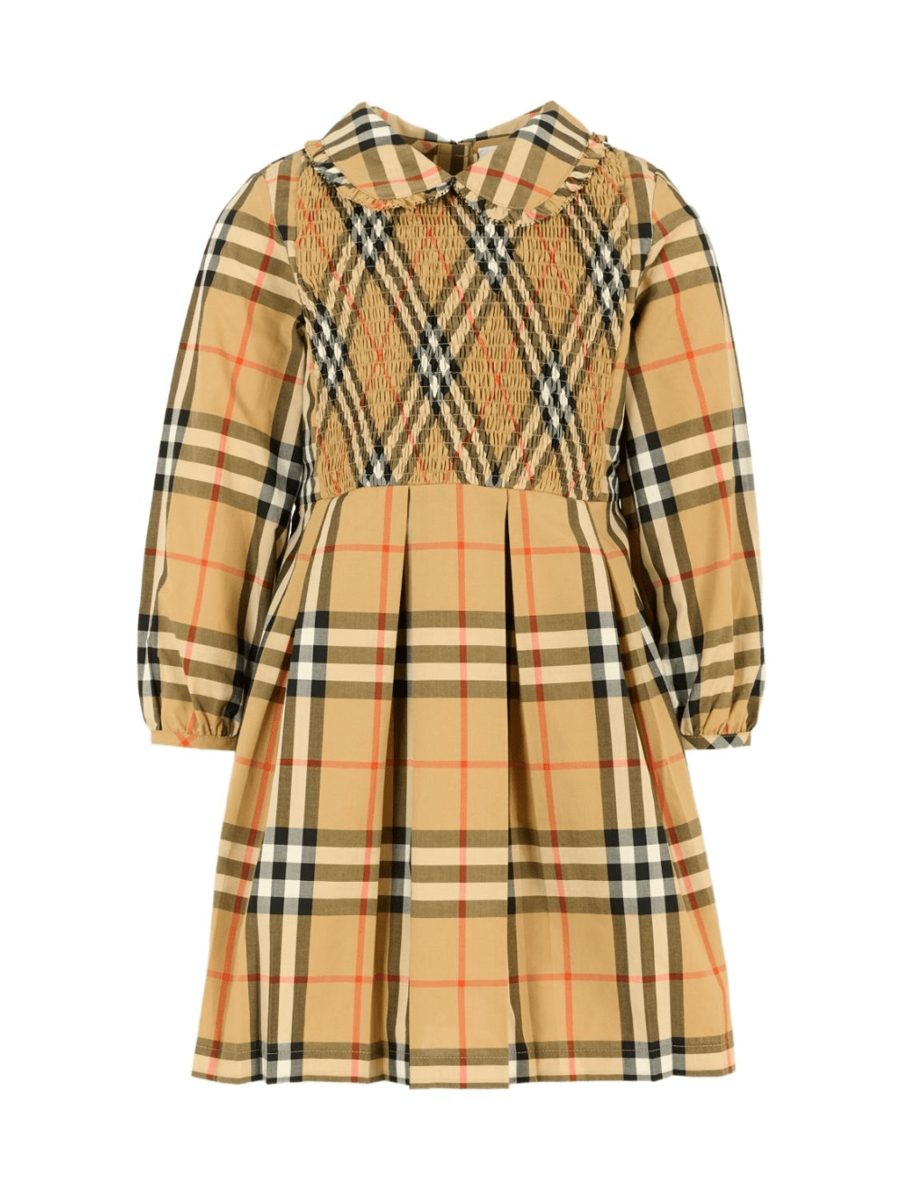 Maglione per bambina Burberry Kids beige con motivo a quadri