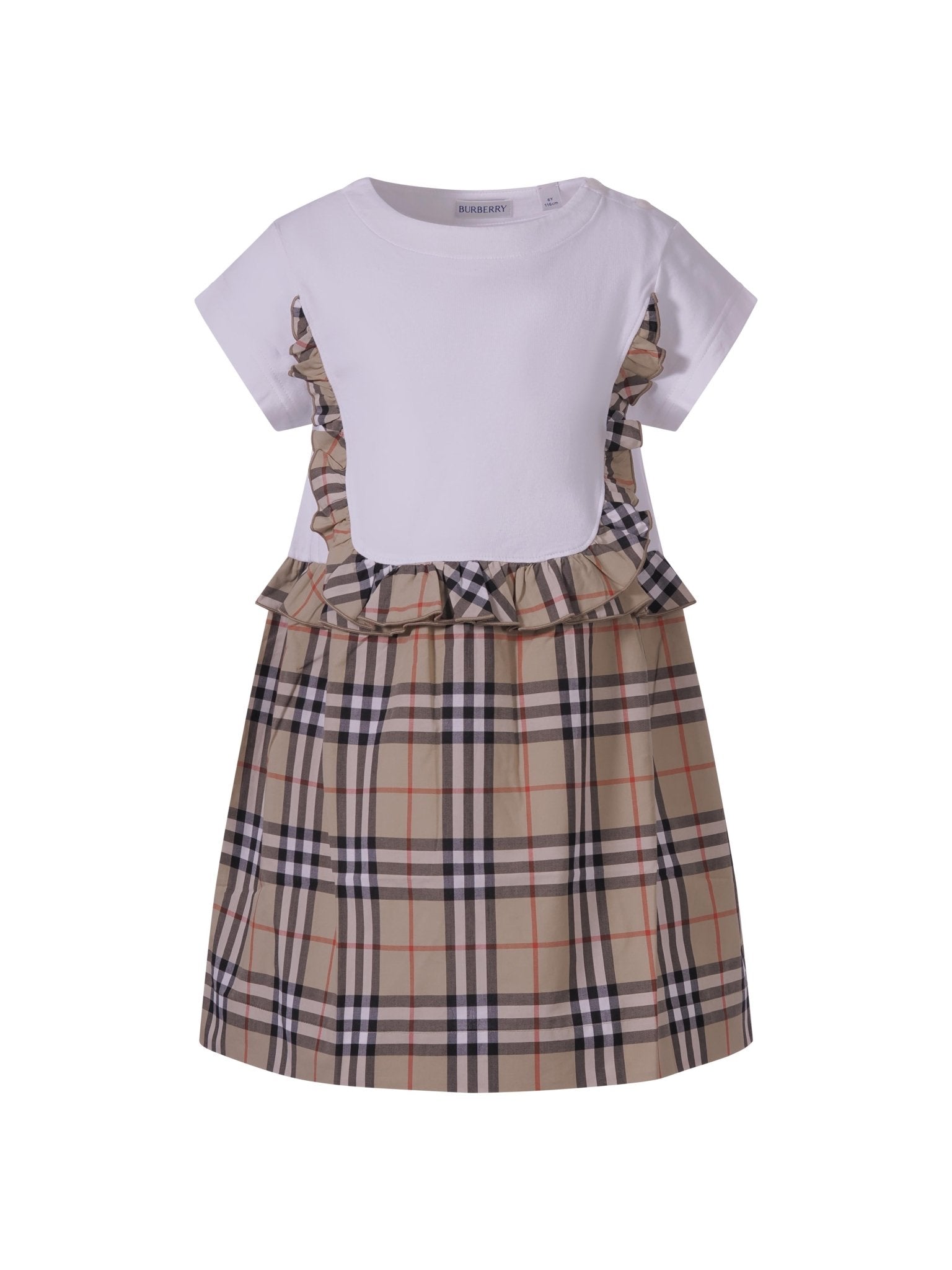 Abito per bambina Burberry Kids multicolore con caratteristico motivo Vintage Check - Rubino Kids