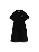 Abito per bambina Burberry Kids nero stile polo con cintura in vita - Rubino Kids