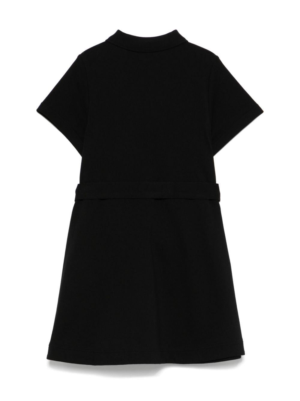 Abito per bambina Burberry Kids nero stile polo con cintura in vita - Rubino Kids