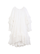 Abito per bambina Chloé Kids bianco con ruches - Rubino Kids